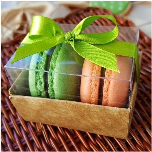 Macarons embalados em uma caixa para presente