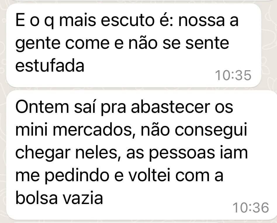 Depoimento original de aluna do curso de macarons